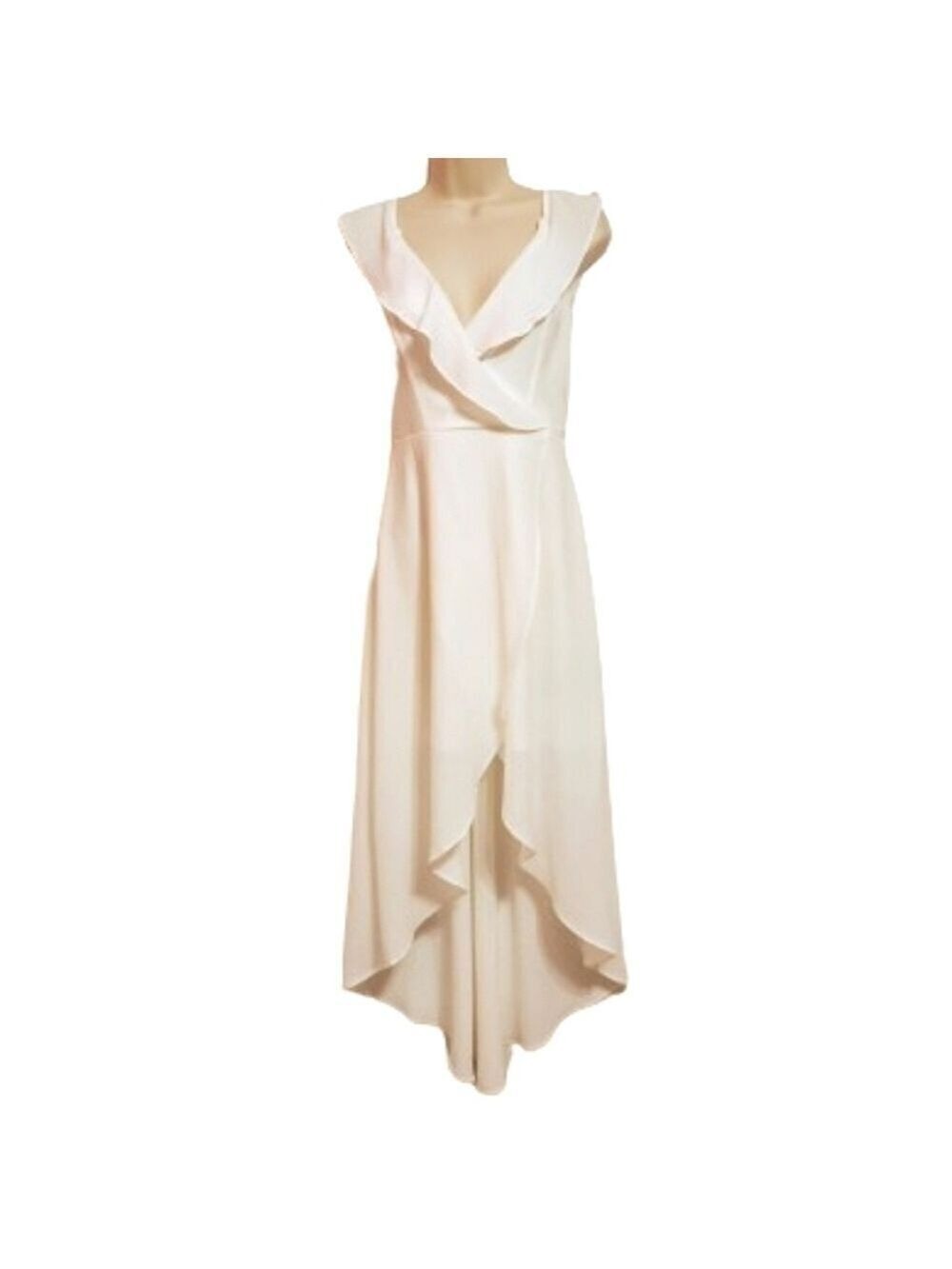 By & By White Wrap Dress Off The Shoulder Small Juniors